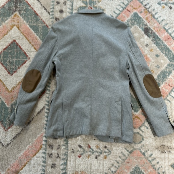 Massimo Dutti Light Grey Blazer with Elbow Patch Detail extra fine cotton - Picture 6 of 8